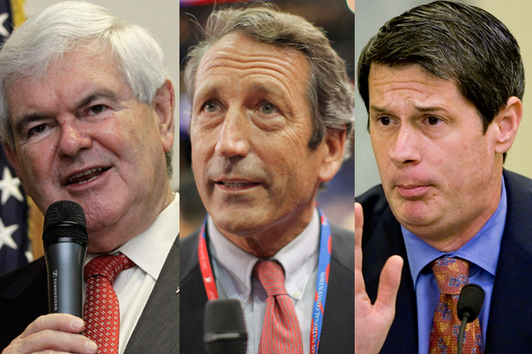Newt Gingrich, Mark Sanford, David Vitter (AP/Chuck Burton/Charles Dharapak/J. Scott Applewhite)