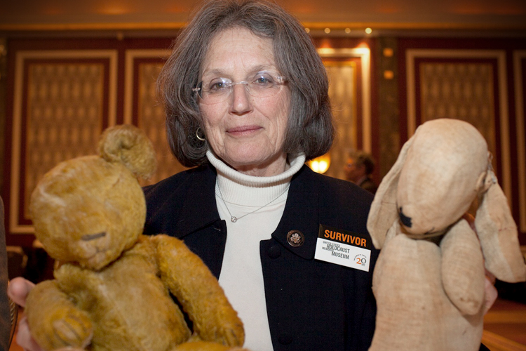 Eva Elisabeth VonAncken was a small child in Hungary during the war and spent time in the Szeged ghetto, the Strasshof concentration camp near Vienna and Thereseinstadt, where she and her mother were liberated on May 8, 1945. (Miriam Lomaskin/US Holocaust Memorial Museum)