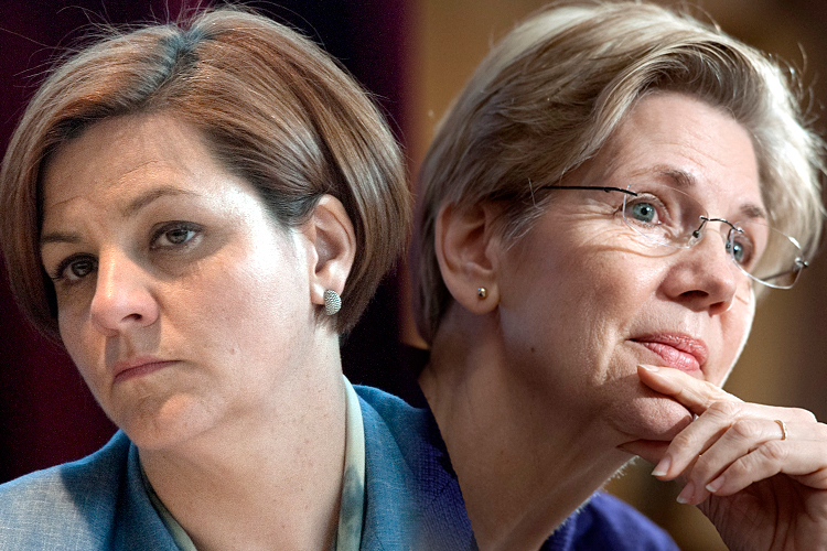 Christine Quinn, Elizabeth Warren (Reuters/Keith Bedford/AP/Cliff Owen)