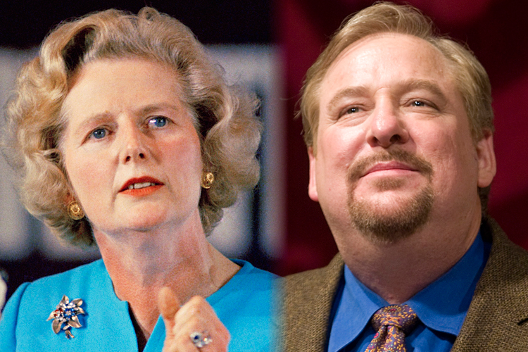 Margaret Thatcher, Rick Warren (AP/Hector Mata)