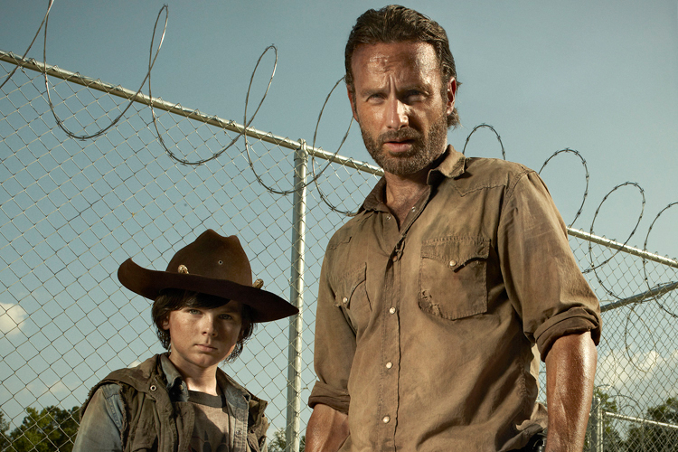 Carl Grimes (Chandler Riggs) and Sheriff Rick Grimes (Andrew Lincoln) from "The Walking Dead" (AMC/Frank Ockenfels)