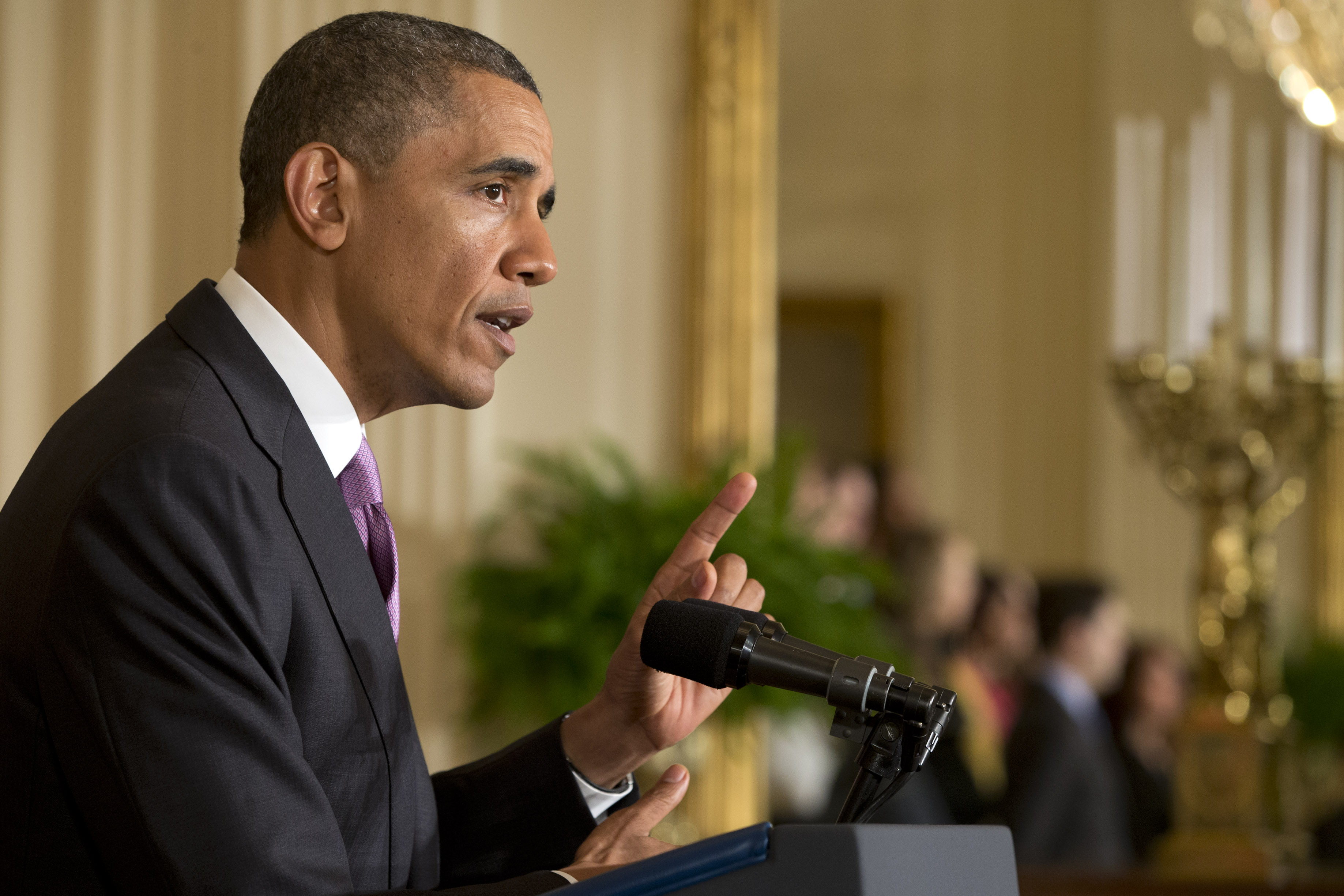 President Barack Obama speaks about the Affordable Care Act in the East Room of the White House in Washington, Friday, May 10, 2013. (AP/Jacquelyn Martin)