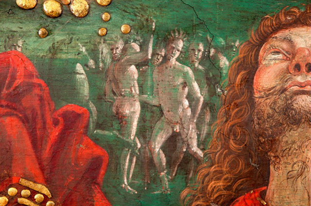 A detail of what some art historians believe to be the first European painting of Native Americans. (all images via The History Blog)