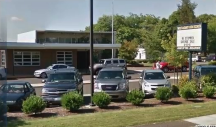 The reported target: West Albany High School (Sky News still screen)