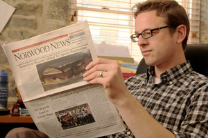 Alex Kratz, Editor-in-Chief of the Norwood News, a Bronx, NY-based bi-weekly newspaper. (Graham Kates)