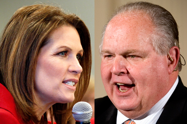 Michele Bachmann, Rush Limbaugh (Reuters/Jeff Haynes/AP/J. Scott Applewhite)