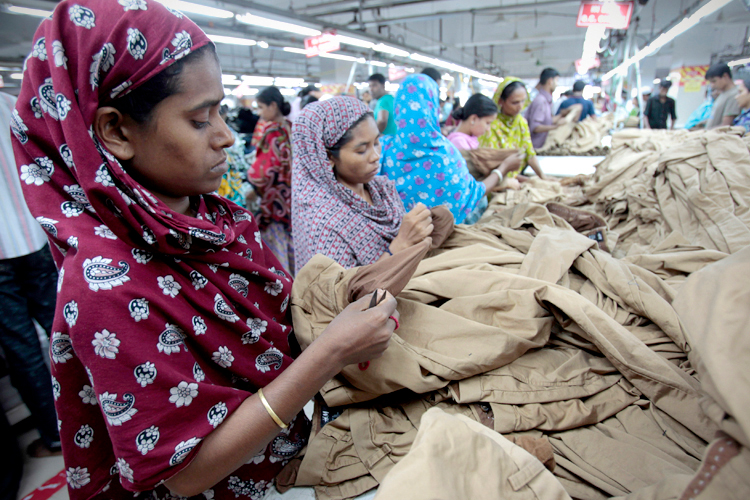 Women work at a garment factory in Savar, Bangladesh. (Reuters/Andrew Biraj)