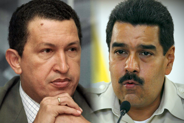 Hugo Chavez, Nicolas Maduro (Reuters/Kimberly White/Carlos Garcia Rawlins)