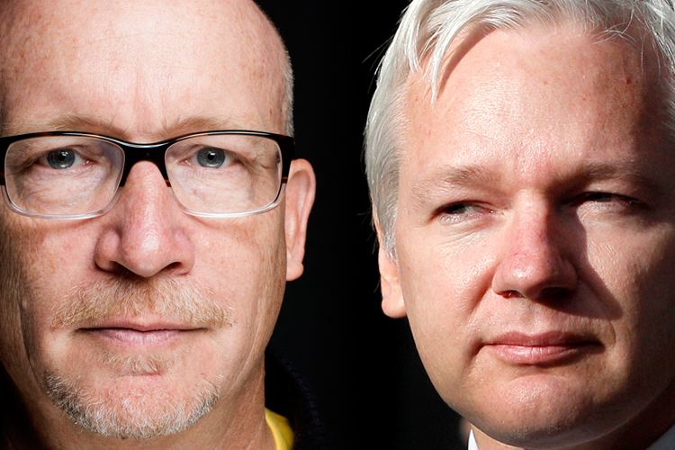 Alex Gibney, Julian Assange (AP/Victoria Will/Kirsty Wigglesworth)
