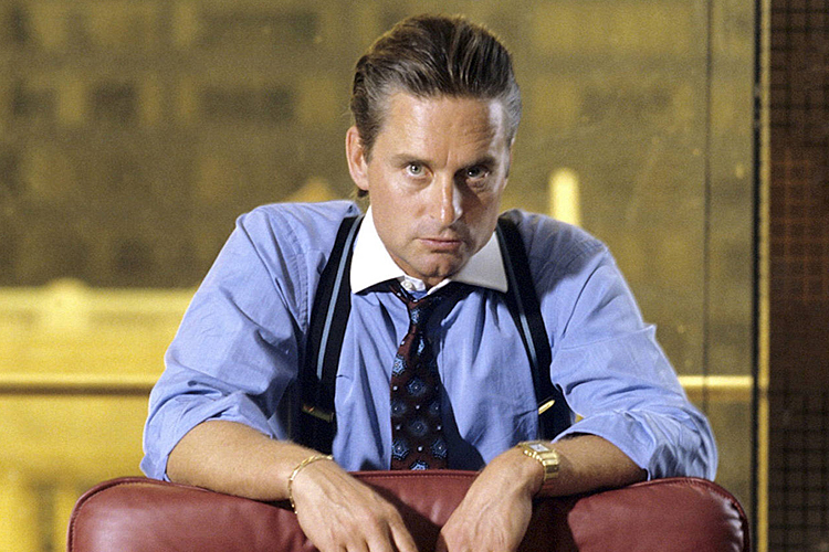 Michael Douglas as Gordon Gekko in "Wall Street" (Reuters)