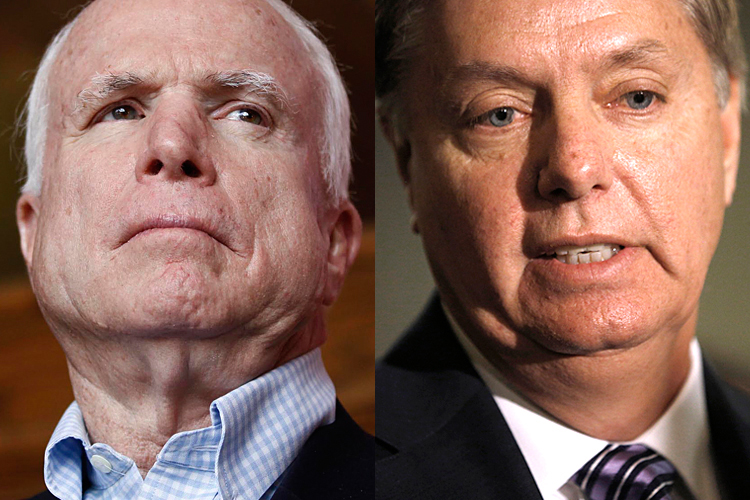 Senators John McCain (R-Ariz.), Lindsey Graham (R-SC) (Reuters/Samantha Sais/Jason Reed)