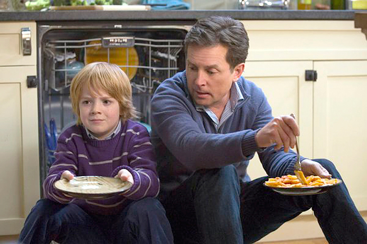 Jack Gore as Graham Henry, Michael J. Fox as Mike Henry in "The Michael J. Fox Show" (NBC/Eric Liebowitz)