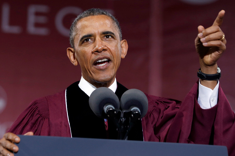 Barack Obama gives the commencement address at Morehouse College, May 19, 2013. (Reuters/Jason Reed)
