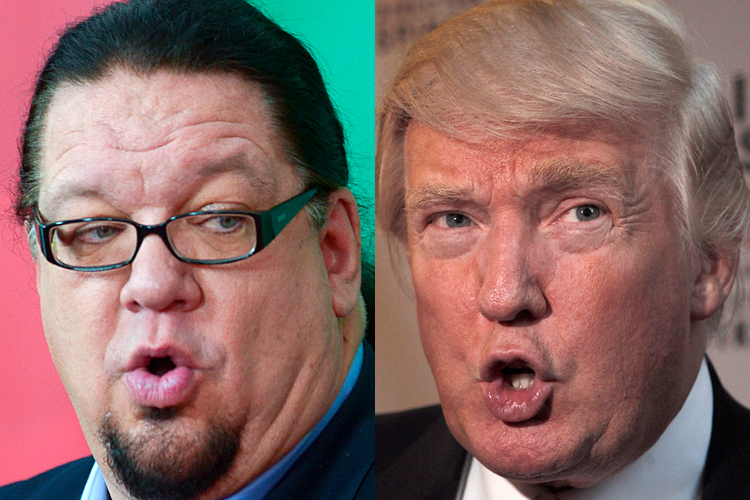 Penn Jillette, Donald Trump (AP/Richard Shotwell/Reuters/Keith Bedford)