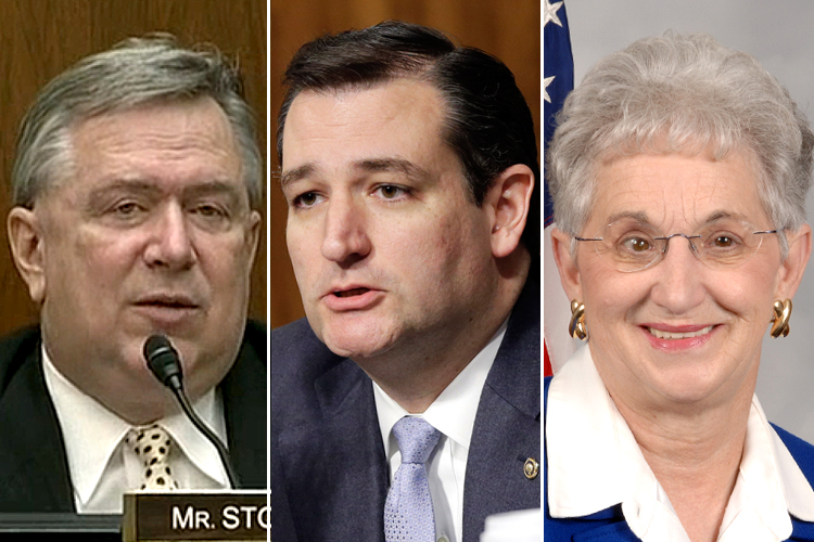 Steve Stockman, Ted Cruz, Virginia Foxx (C-Span/AP/J. Scott Applewhite/Wikimedia)