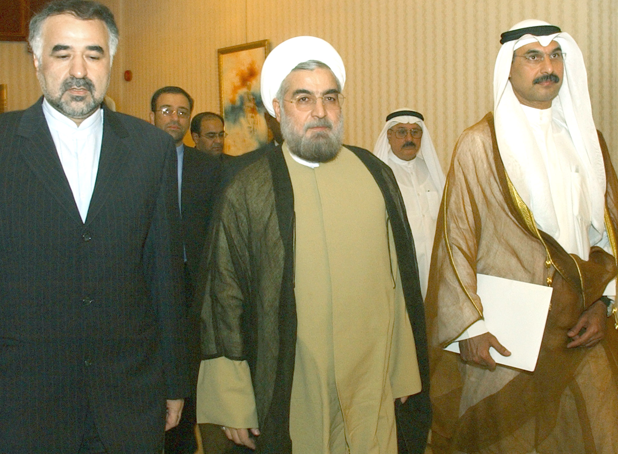 Secretary of Iran's National Security Supreme Council Hassan Rouhani, center (AP/Gustavo Ferrari)