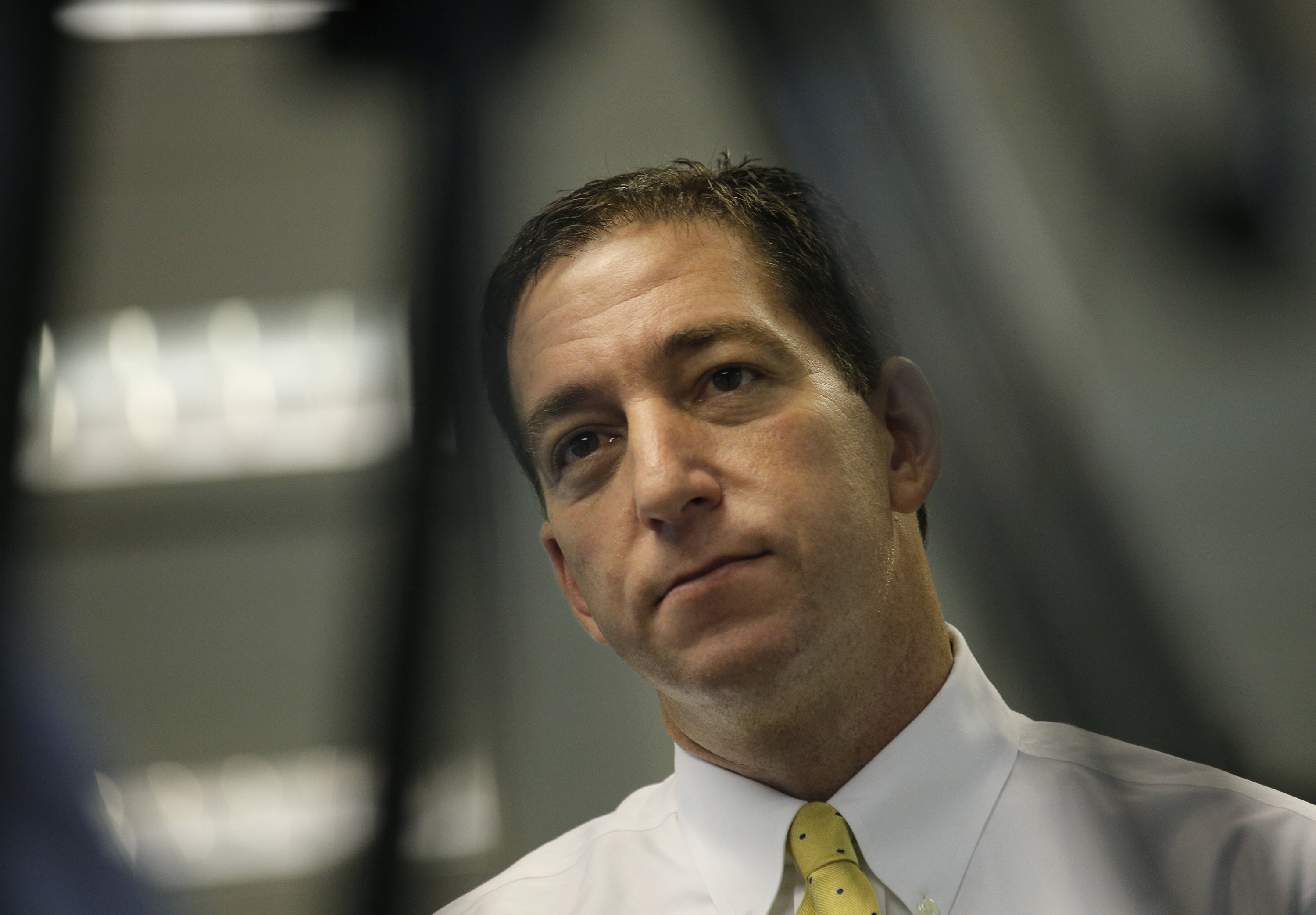 Glenn Greenwald, a reporter of The Guardian newspaper, speaks to The Associated Press after a after a live interview in Hong Kong Tuesday, June 11, 2013. (AP/Vincent Yu)