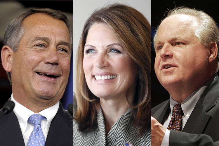 John Boehner, Michele Bachmann, Rush Limbaugh (AP/Susan Walsh/Stacy Bengs/Reuters/Micah Walter)