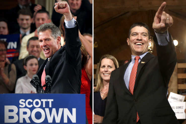 Scott Brown, Gabriel Gomez (AP/Charles Krupa/Steven Senne)
