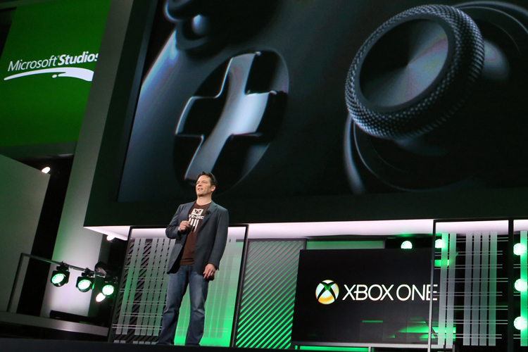 Phil Spencer, Corporate Vice President, Microsoft Studios at Microsoft, speaks at E3 2013. (AP/Casey Rodgers)