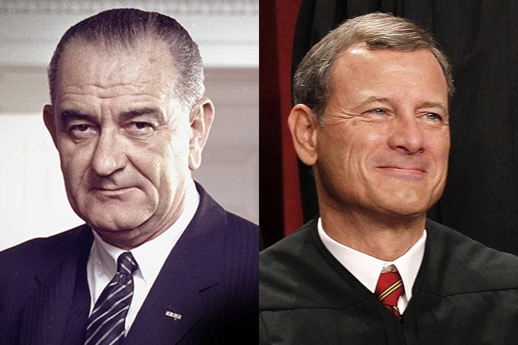 President Lyndon B. Johnson, Chief Justice John Roberts (AP/Pablo Martinez Monsivais)