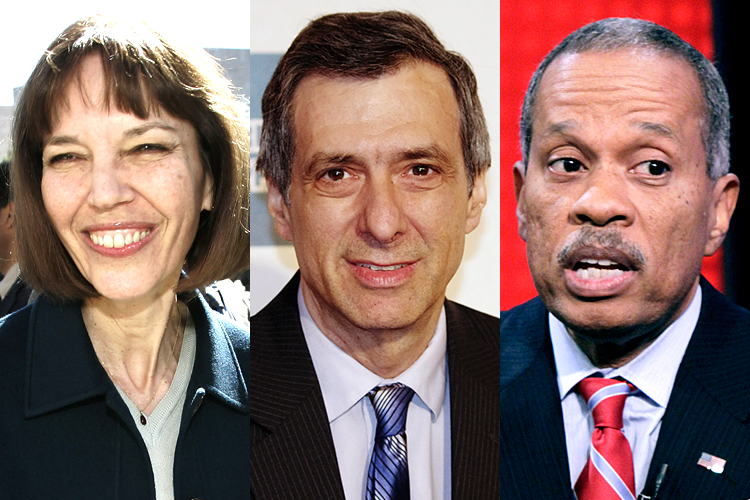 Judith Miller, Howard Kurtz, Juan Williams (AP/Charles Dharapak/Wikimedia/David Shankbone/Richard Drew)