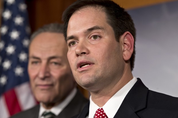 Sens. Charles Schumer, left, and Marco Rubio (AP Photo/J. Scott Applewhite)