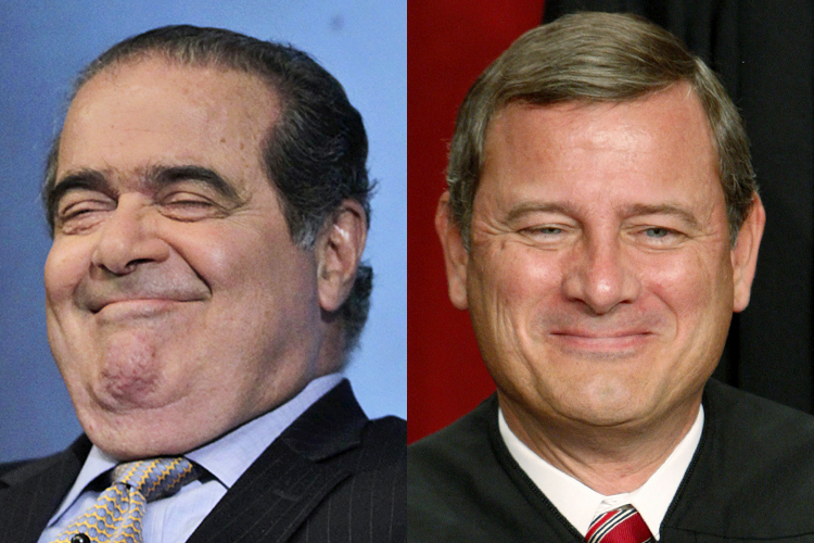Antonin Scalia, John Roberts (Reuters/Brendan McDermid/Jim Young)