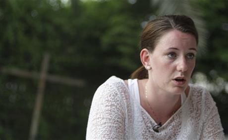 Marte Deborah Dalelv talks to an Associated Press reporter in Dubai after she was sentenced 16 months in jail for having sex outside of marriage after she reported an alleged rape. (AP/Kamran Jebreili)