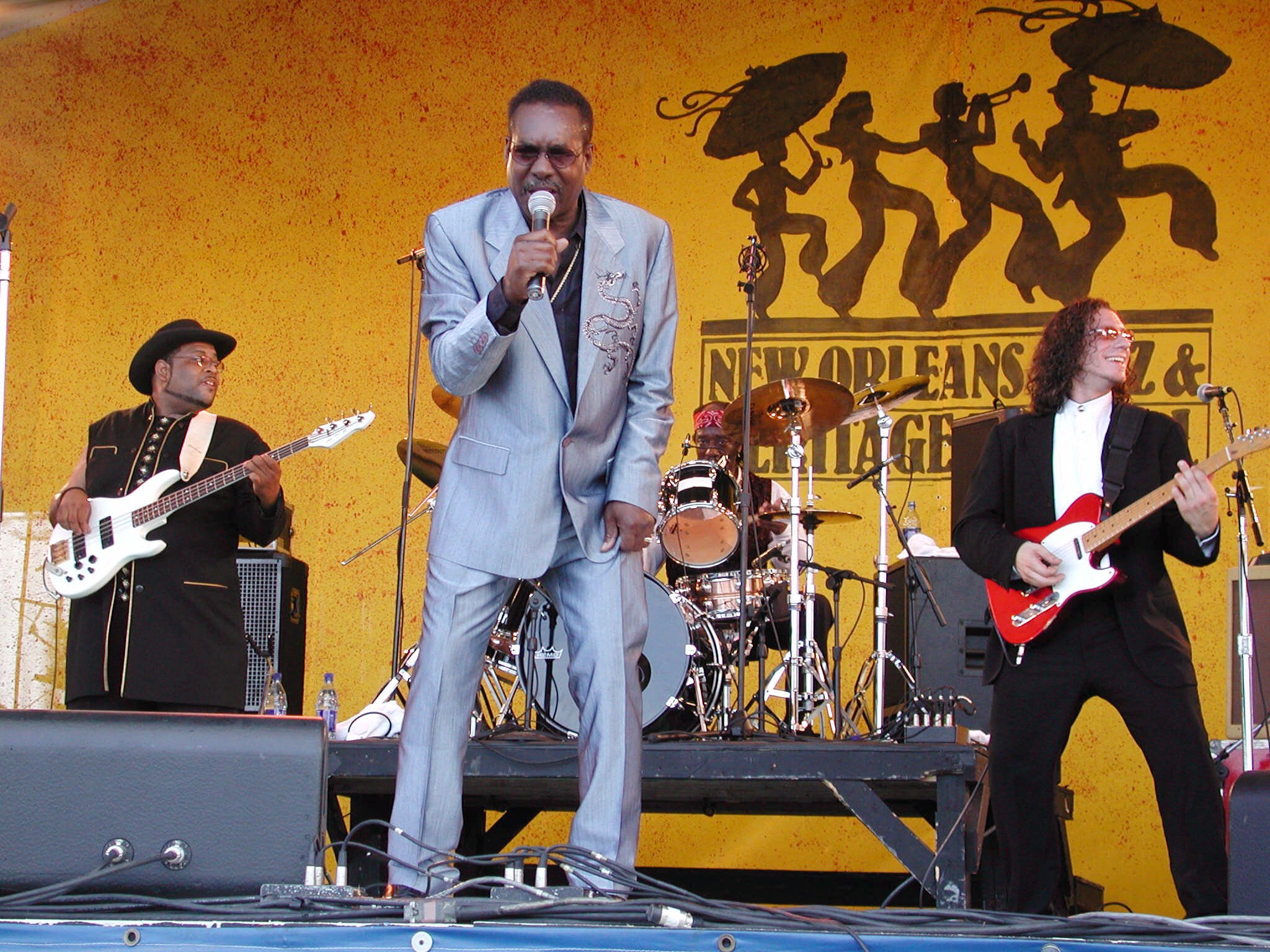 Wilson Pickett plays at the Acura stage at the  New Orleans Jazz and Heritage Festival on Friday, May 4, 2001, in New Orleans. (AP/Douglas Mason)