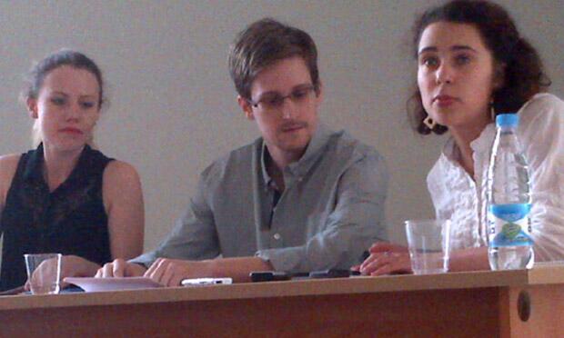 First pictures of Edward Snowden's Moscow airport press conference, via Twitter (Twitter)