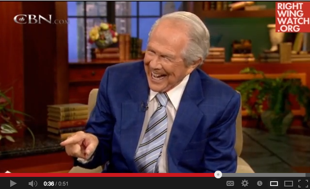 Pat Robertson, demonstrating how one "punches" or "switches on" Facebook "Likes" (Right Wing Watch)