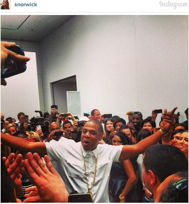 Jay-Z films video for "Picasso Baby" at Pace Gallery in NYC (Instagram)