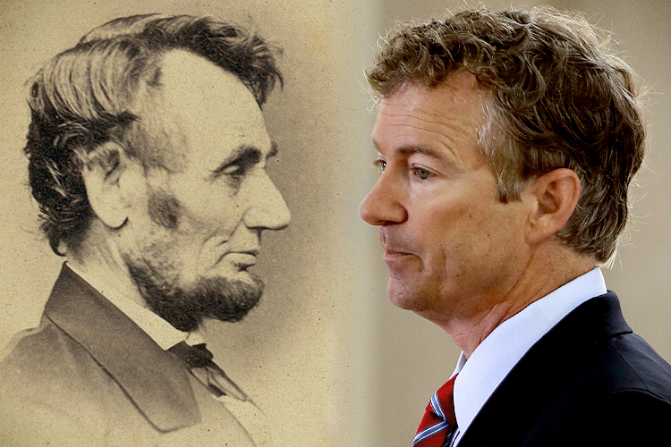 Abraham Lincoln, Rand Paul (Reuters/Gary Cameron)