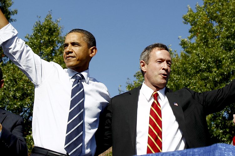 President Barack Obama, Governor Martin O'Malley (Reuters/Jim Young)
