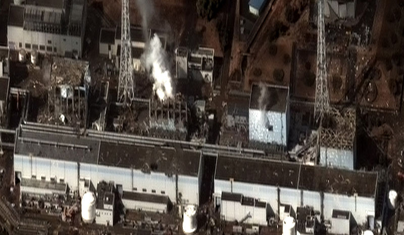 The Fukushima I Nuclear Power Plant after the 2011 Tōhoku earthquake and tsunami. (Wikimedia Commons)