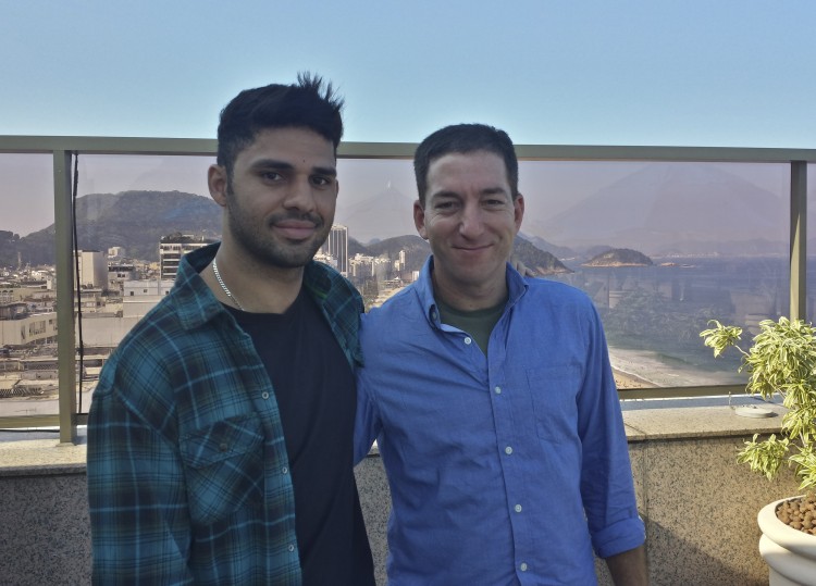 Guardian journalist Glenn Greenwald (R) and his partner David Miranda (Associated Press)