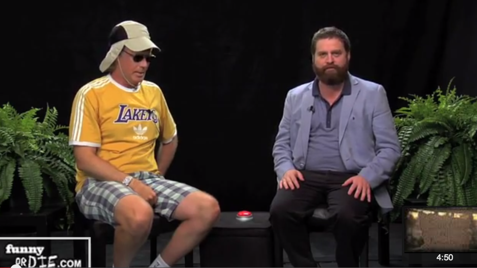 Funny or Die co-founder Will Ferrell and Zach Galifinakis on Funny Or Die's "Between Two Ferns" (Screenshot, YouTube)