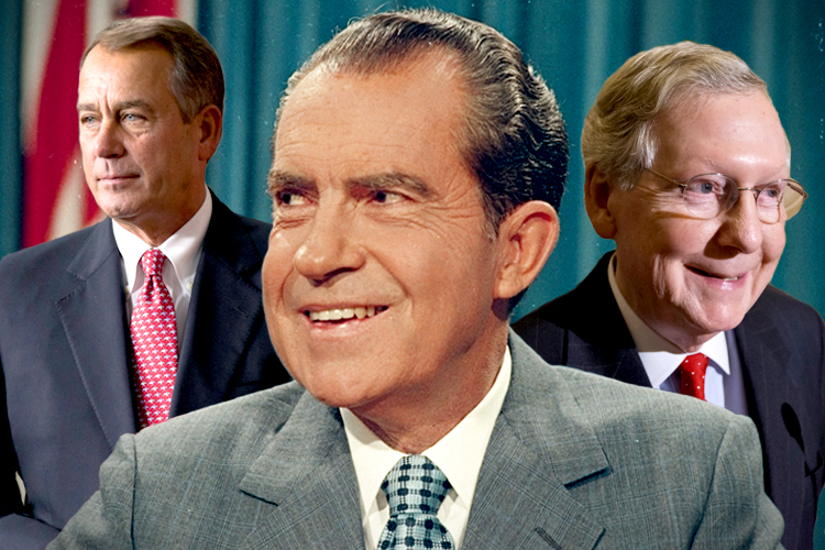 Richard Nixon, John Boehner, Mitch McConnell (AP/J. Scott Applewhite)