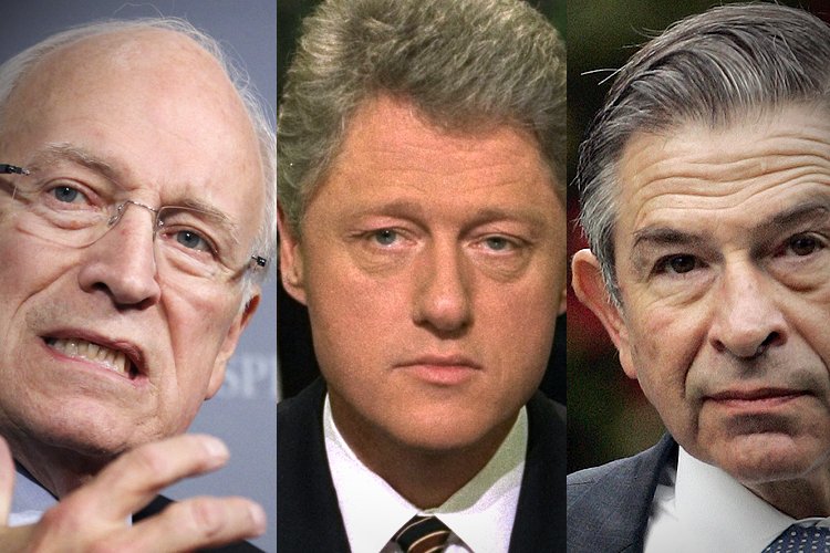 Dick Cheney, Bill Clinton, Paul Wolfowitz (AP/Manuel Balce Ceneta/Greg Gibson/J. Scott Applewhite)
