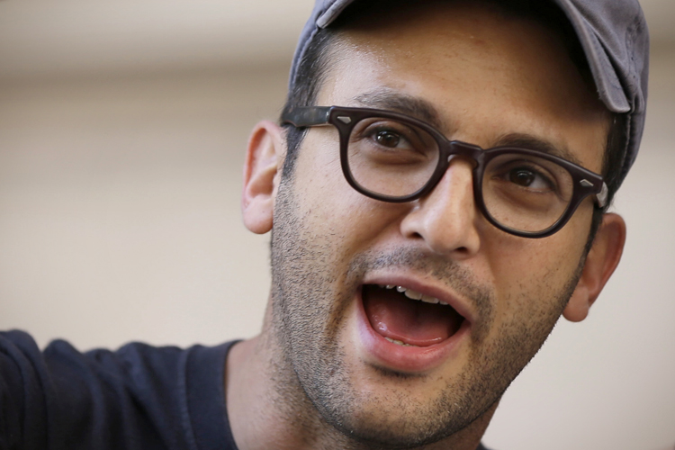 FILE- In this Sept. 20, 2012 file photo, Josh Fox, director of the documentary Gasland, protests against hydraulic fracturing, outside an office of Gov. Tom Corbett in Philadelphia. Fox's documentary has become the manifesto of the anti-fracking movement. (AP Photo/Matt Rourke, File) (Matt Rourke)