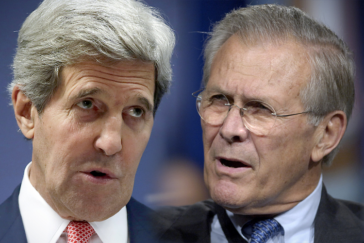 John Kerry, Donald Rumsfeld (Reuters/Ueslei Marcelino/Jonathan Ernst)