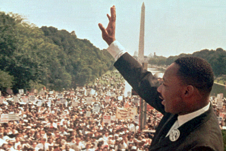 Dr. Martin Luther King Jr., during the March on Washington, D.C. Aug. 28, 1963. (AP)