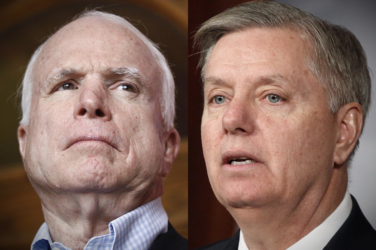 John McCain, Lindsey Graham (AP/Franck Robichon/Reuters/Jonathan Ernst)