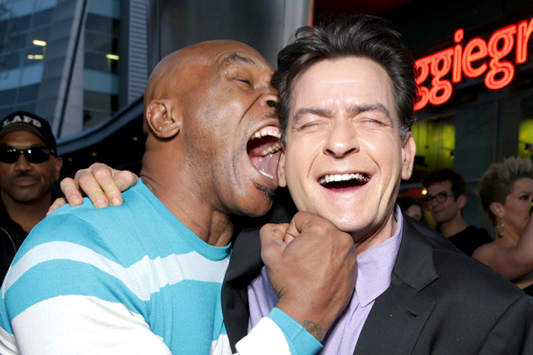 Mike Tyson and Charlie Sheen (AP/Eric Charbonneau)