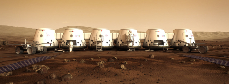 The envisioned colony on Mars (Mars One)