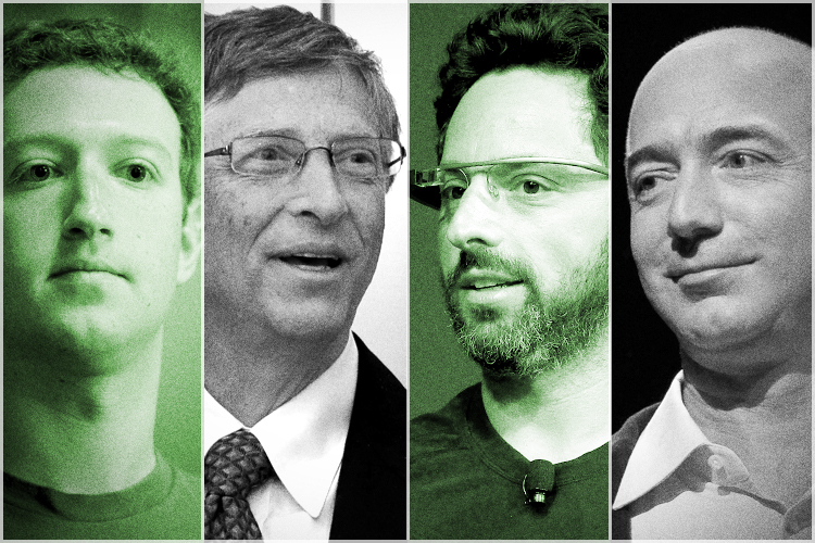 Mark Zuckerberg, Bill Gates, Sergey Brin, Jeff Bezos (AP/Paul Sakuma/Reuters/Lee Jin-man/Stephen Lam/Shannon Stapleton)