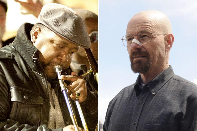 Wendell Pierce in "Treme," Bryan Cranston in "Breaking Bad" (HBO/Paul Schiraldi/AMC/Ursula Coyote)