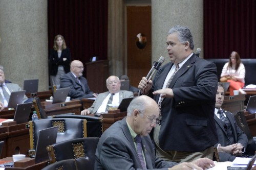 Rep. Paul Wieland, R-Imperial, stands to address the Missouri Legislature (Wieland campaign website)
