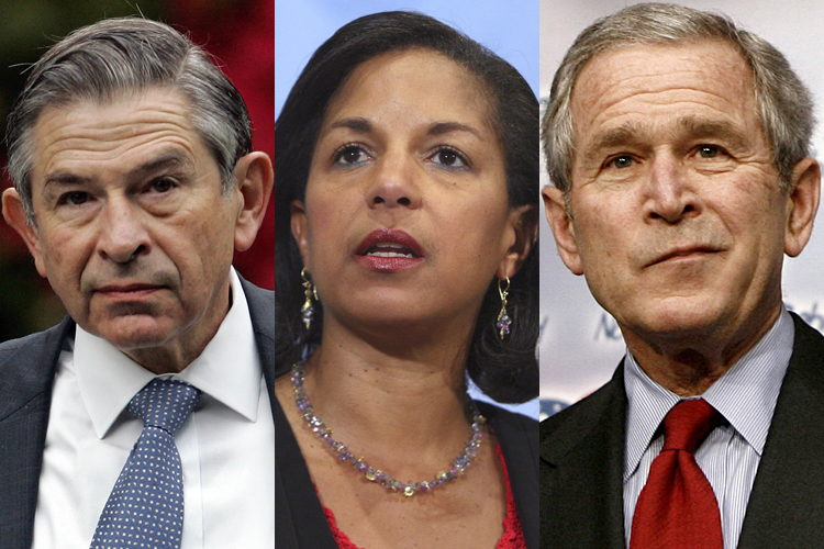 Paul Wolfowitz, Susan Rice, George W. Bush (AP/J. Scott Applewhite/Devra Berkowitz/Reuters/Jason Reed)